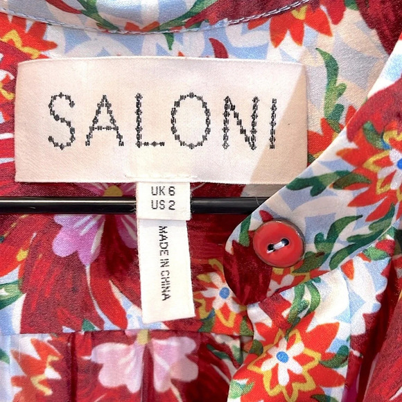 Saloni Tyra 100% silk mini Dress size 2 - Picture 4 of 7